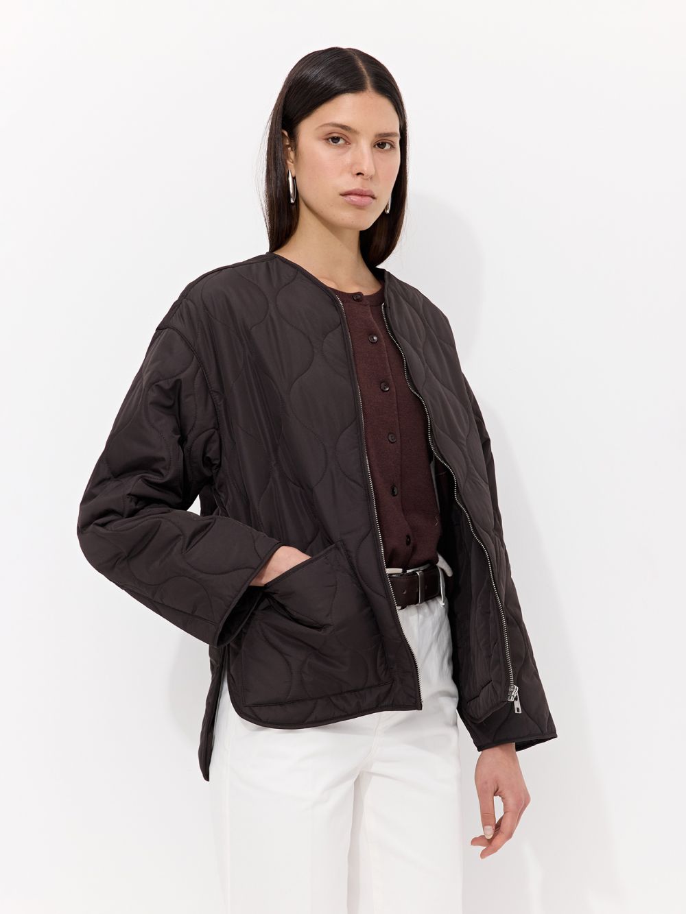 מעיל קווילט עם רוכסן