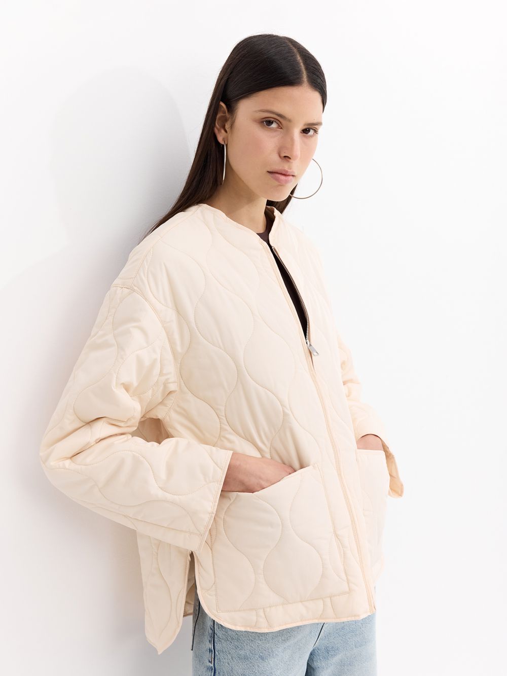 מעיל קווילט עם רוכסן