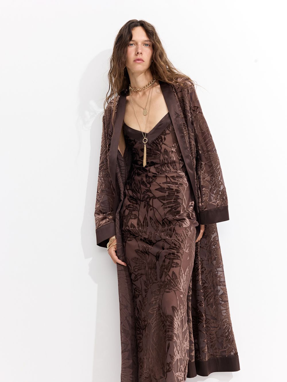 קימונו קטיפה צרובה