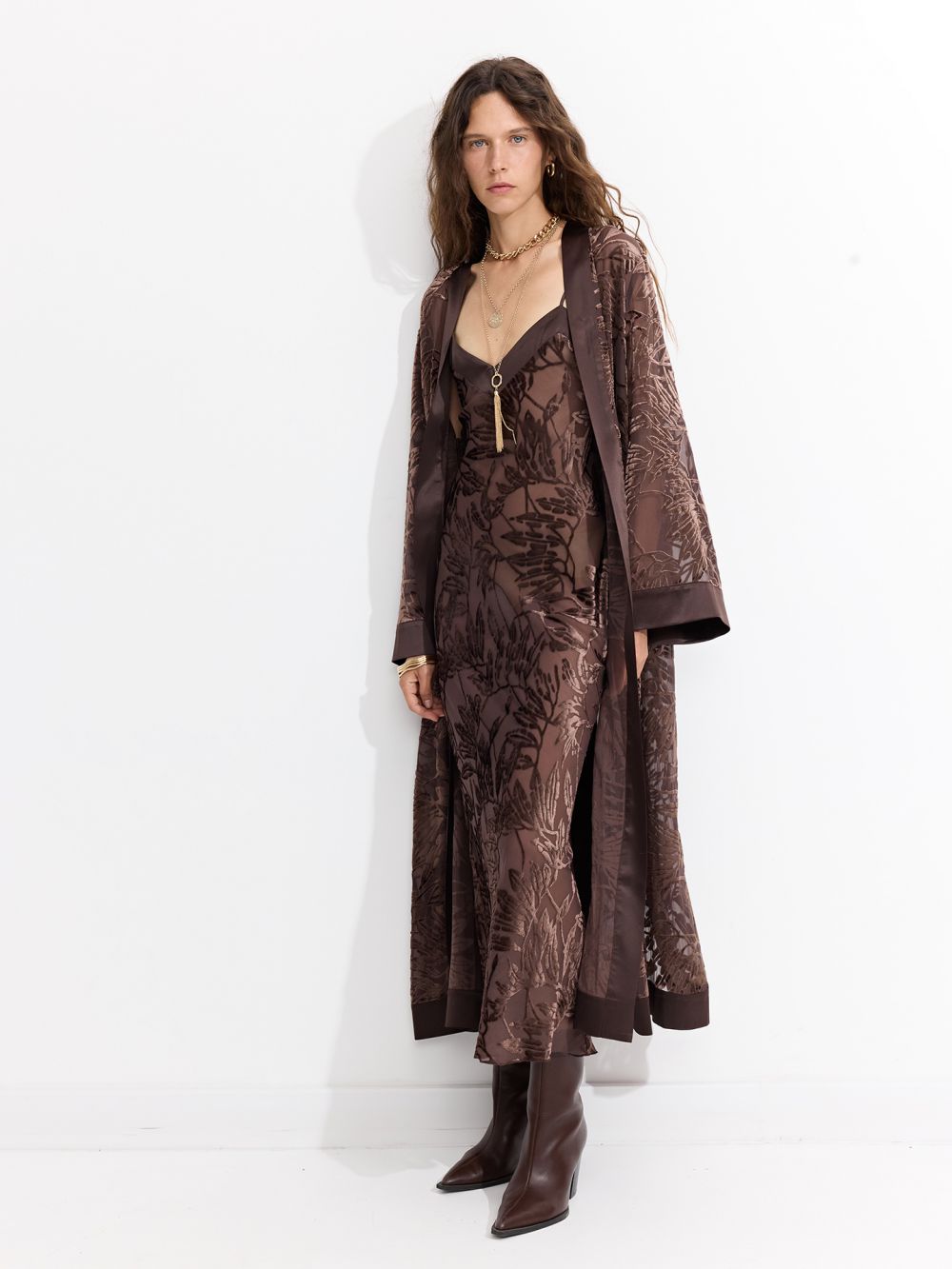 קימונו קטיפה צרובה