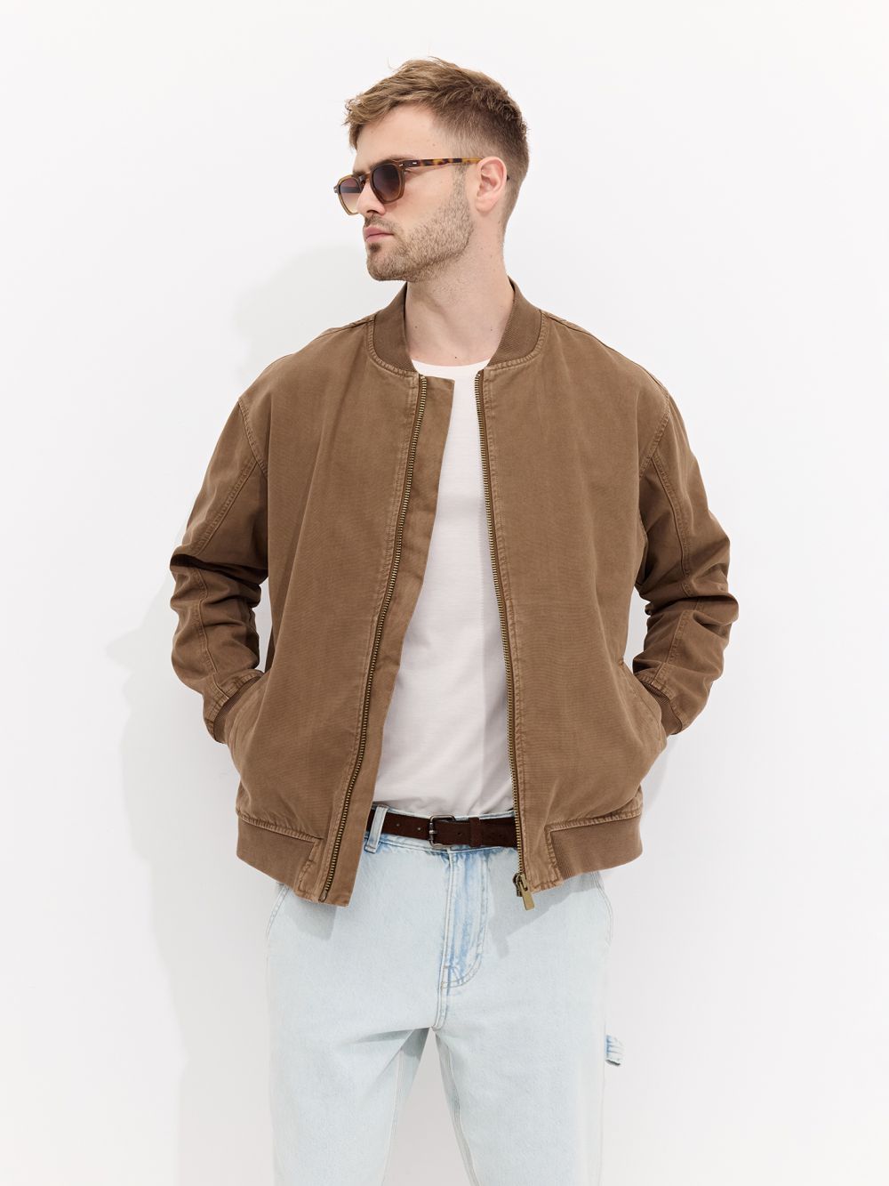 ז׳קט בומבר שטוף בגזרת RELAXED