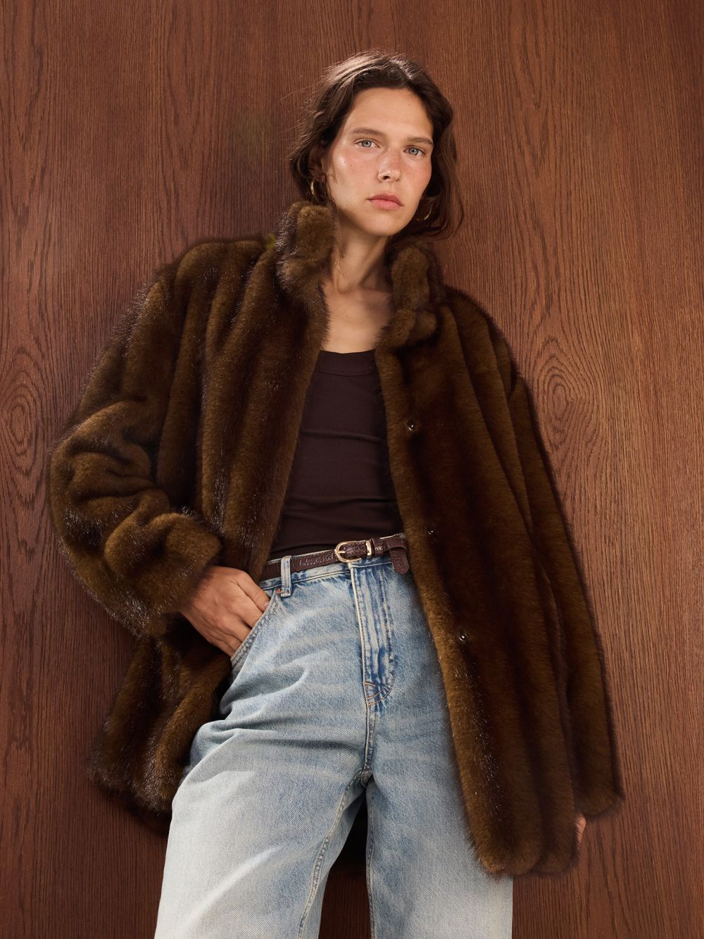 מעיל דמוי פרווה אובר סייז