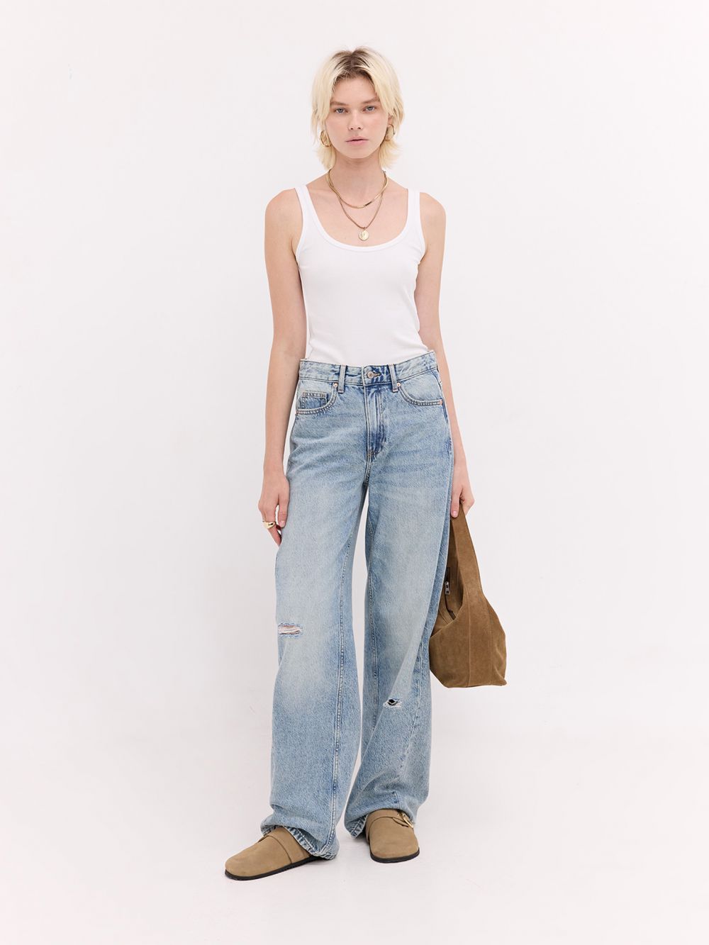 ג׳ינס MID RISE - WIDE LEG