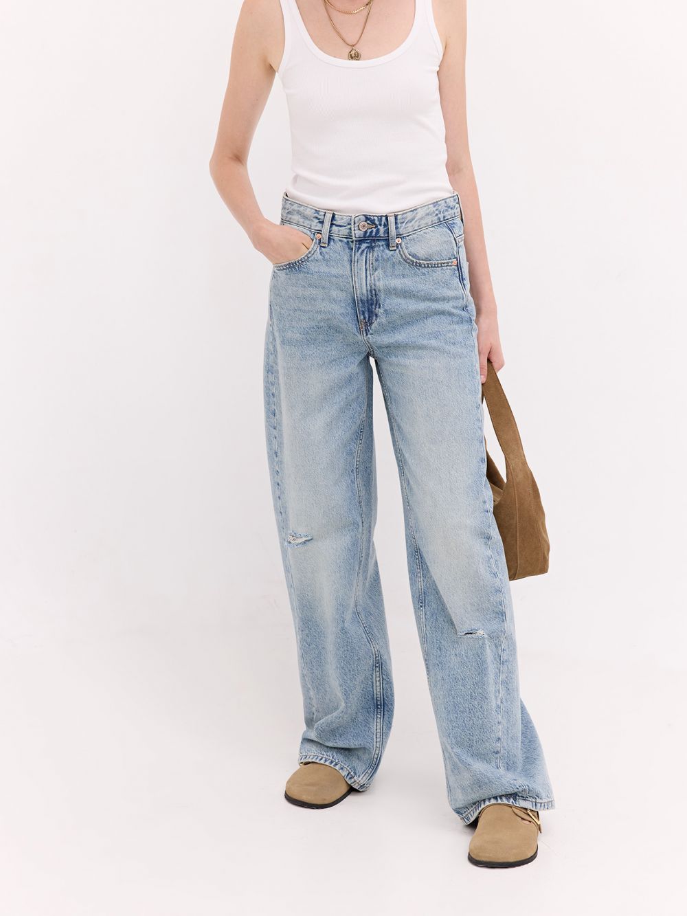 ג׳ינס MID RISE - WIDE LEG