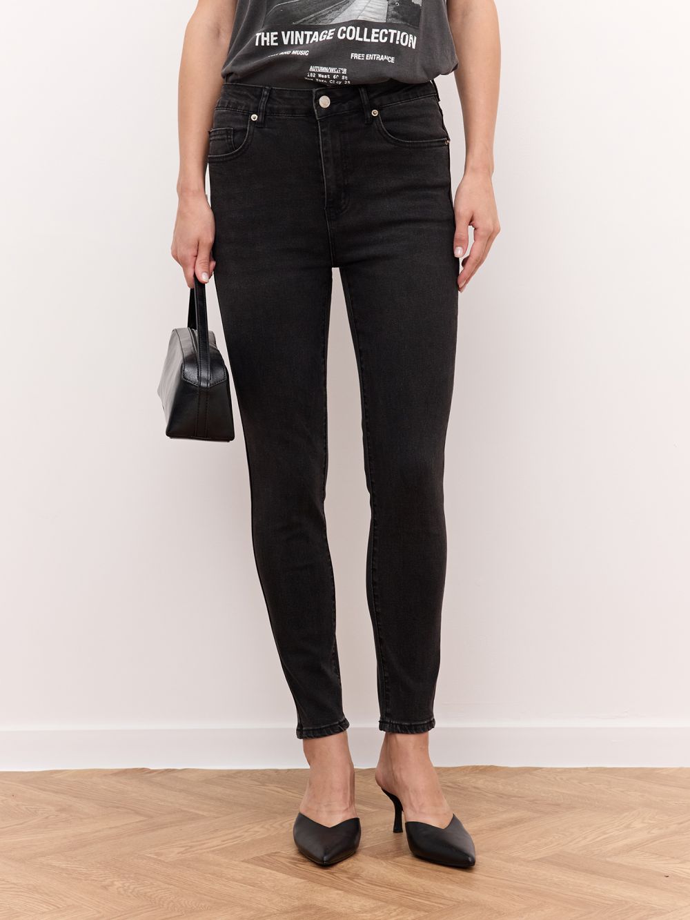 ג׳ינס SKINNY קרופ עם מותן גבוהה