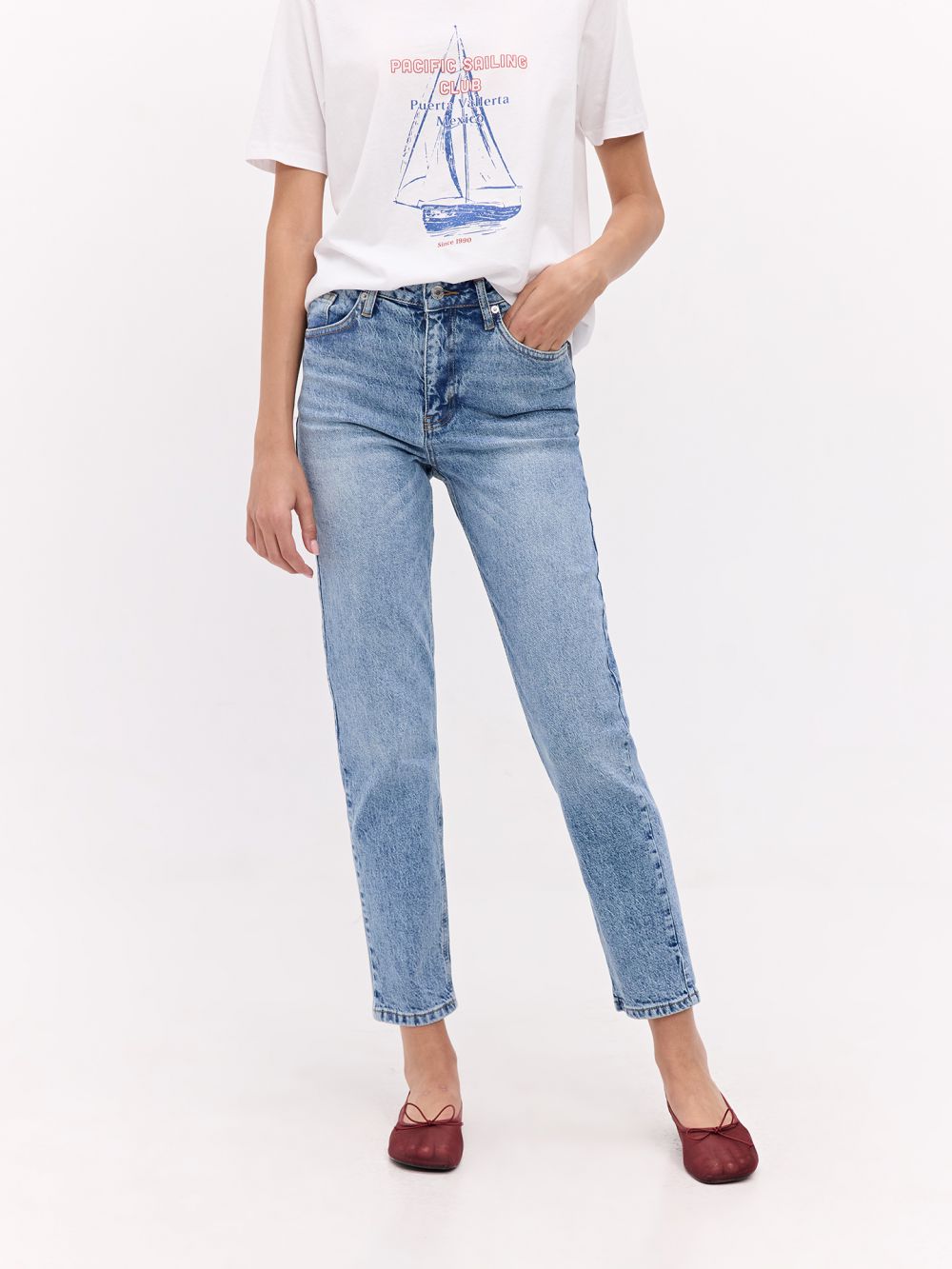 ג׳ינס COMFORT MOM שטוף