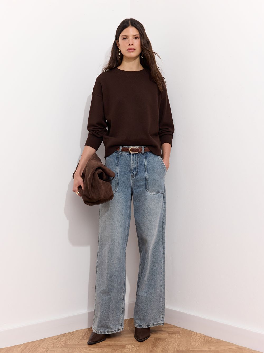 ג׳ינס בגזרה גבוהה WIDE-LEG