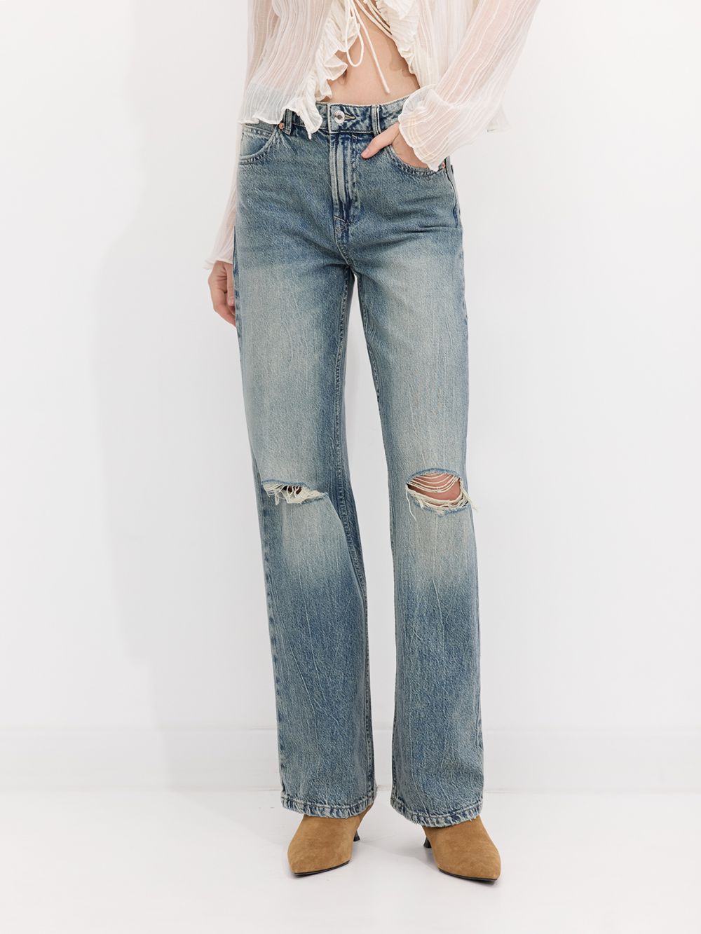 ג’ינס BOOTCUT קרעים