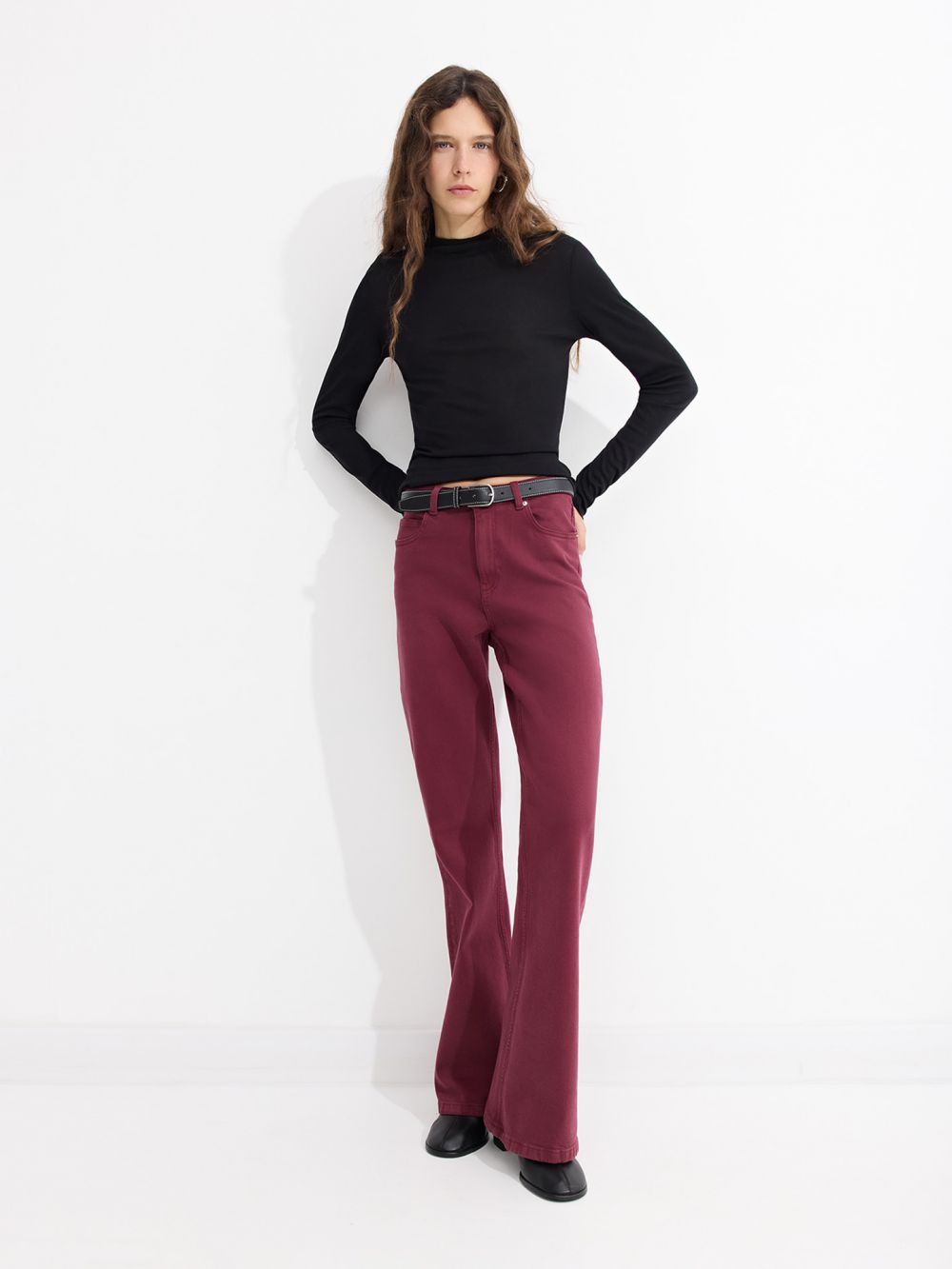 ג’ינס FLARE עם חגורה