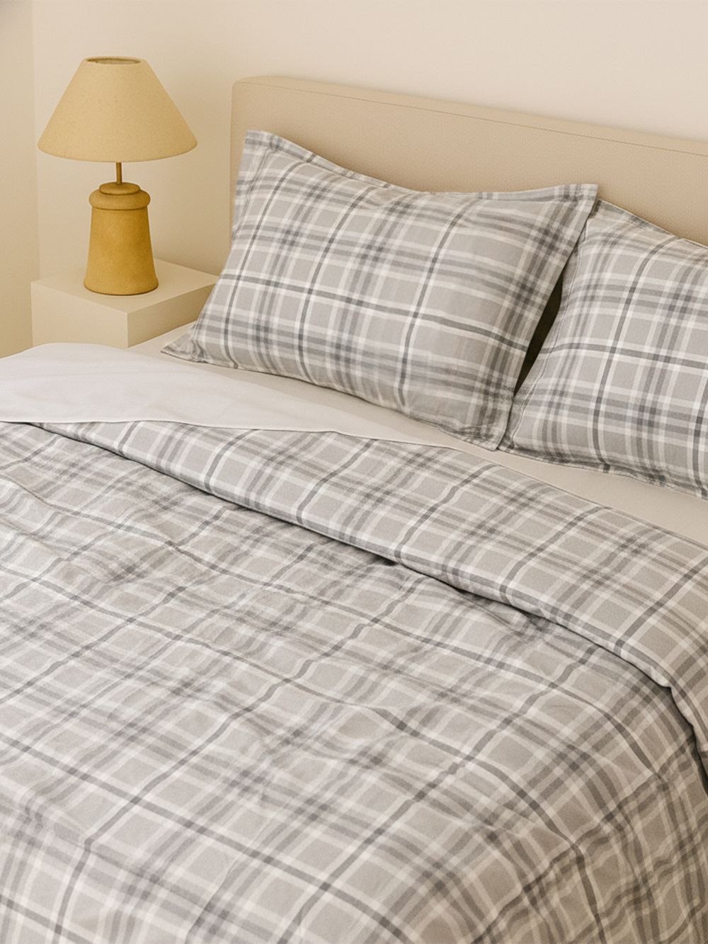 ציפית לכרית פלאנל משבצות – 50x70 ס”מ