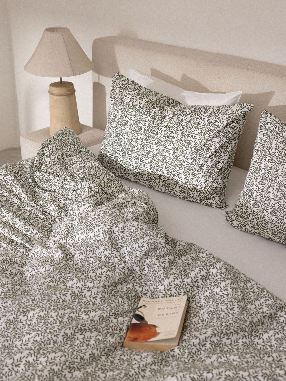 סט מצעים סאטן כותנה 144TC עלים