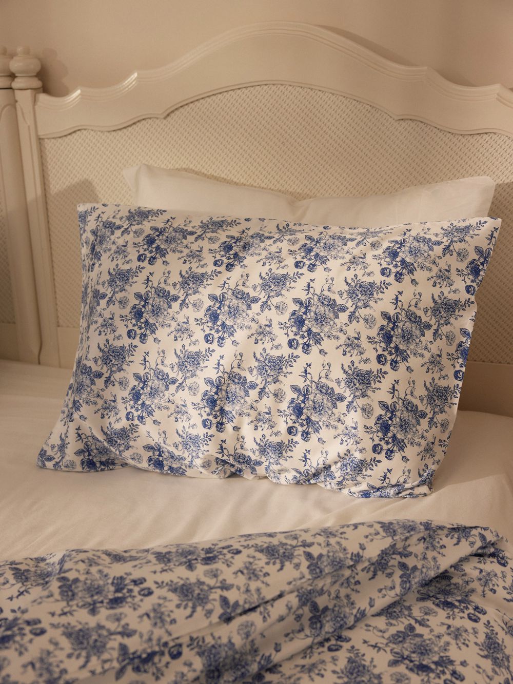 סט מצעים פרחים כחולים