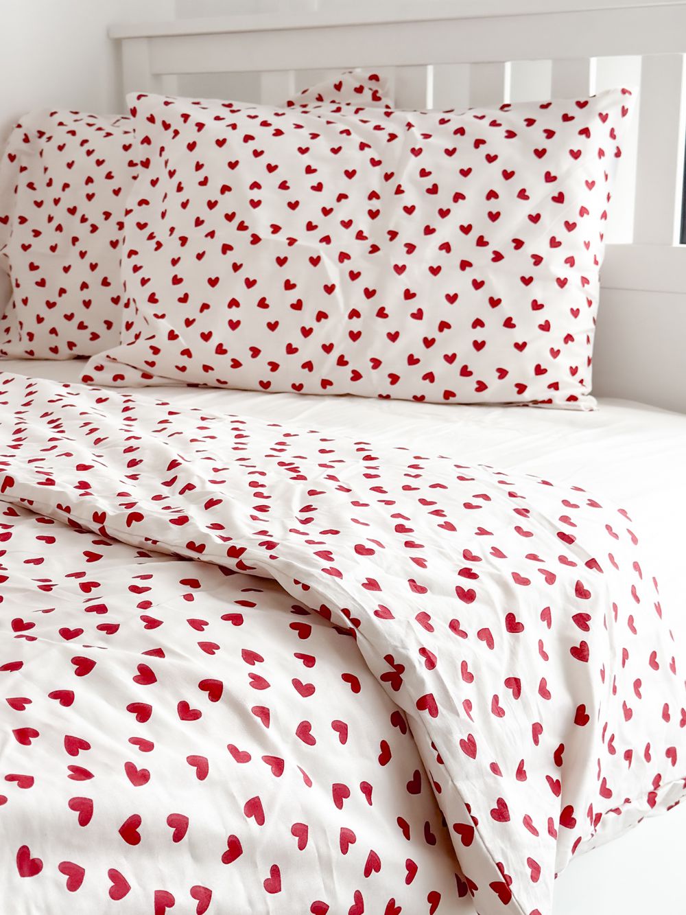 סט מצעים לבבות