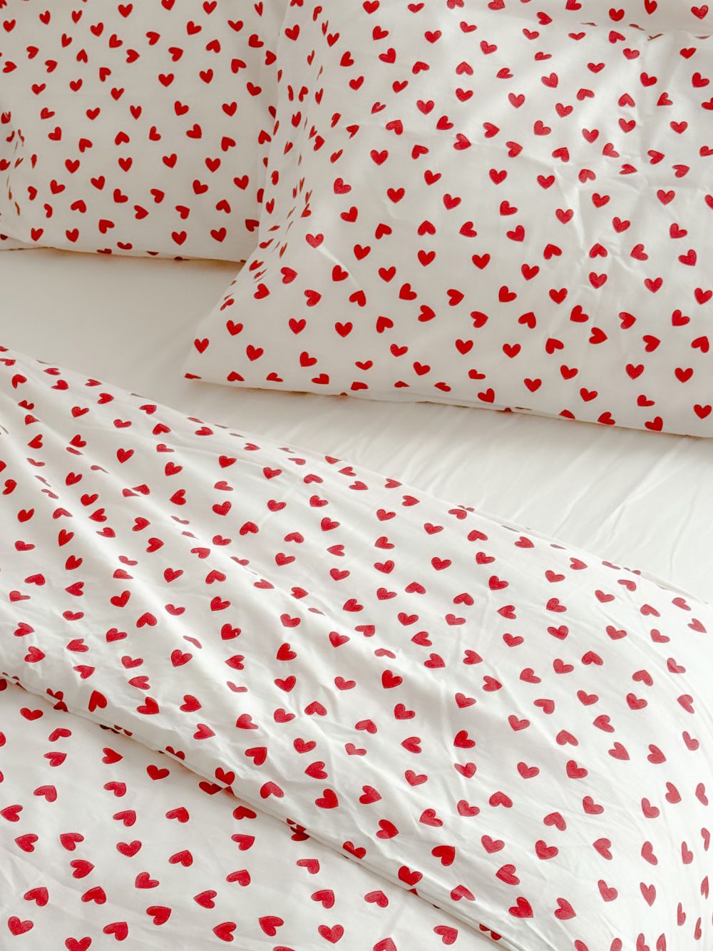 סט מצעים לבבות