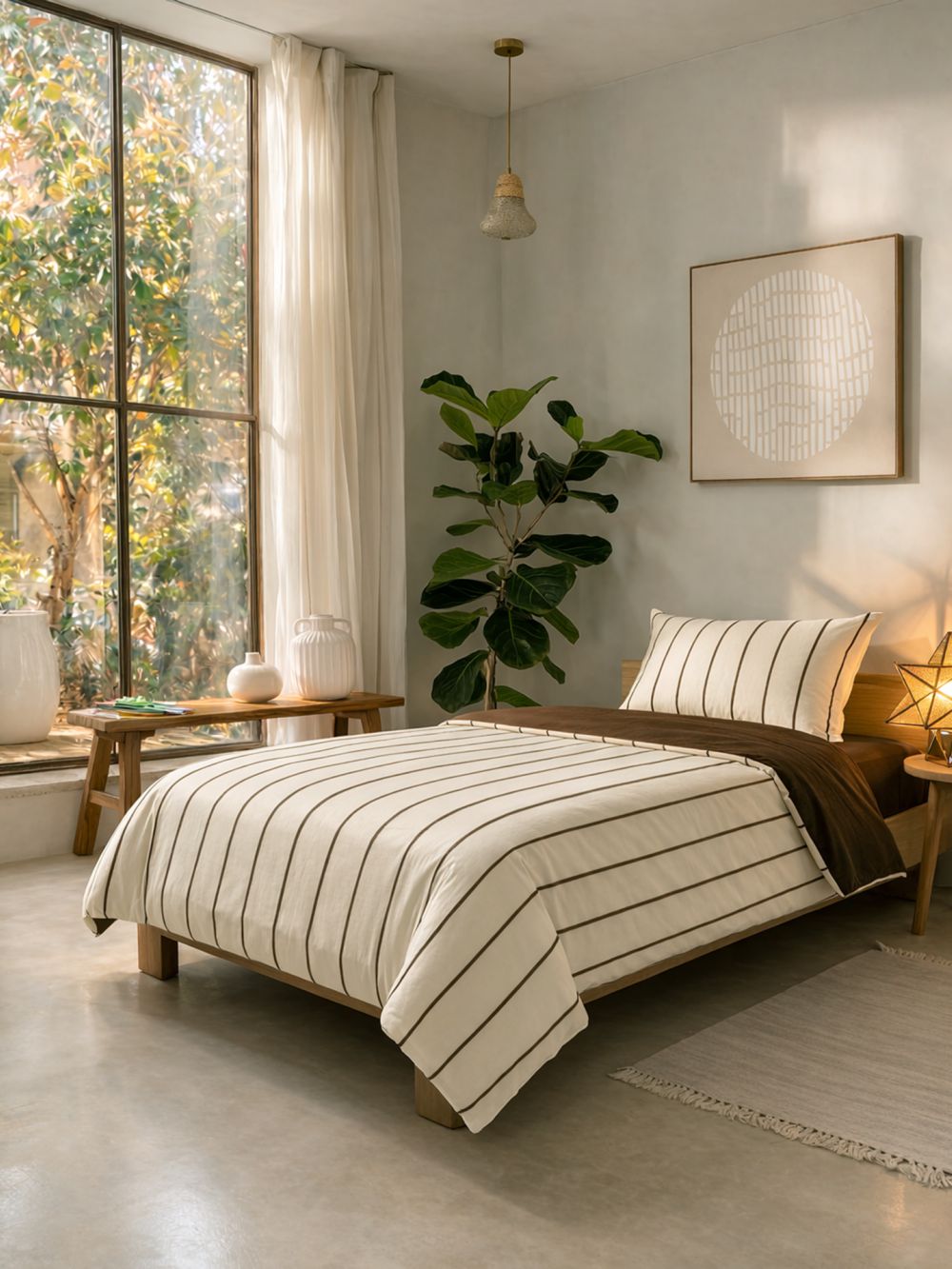 סט מצעים פסים 90x200 ס״מ 180TC