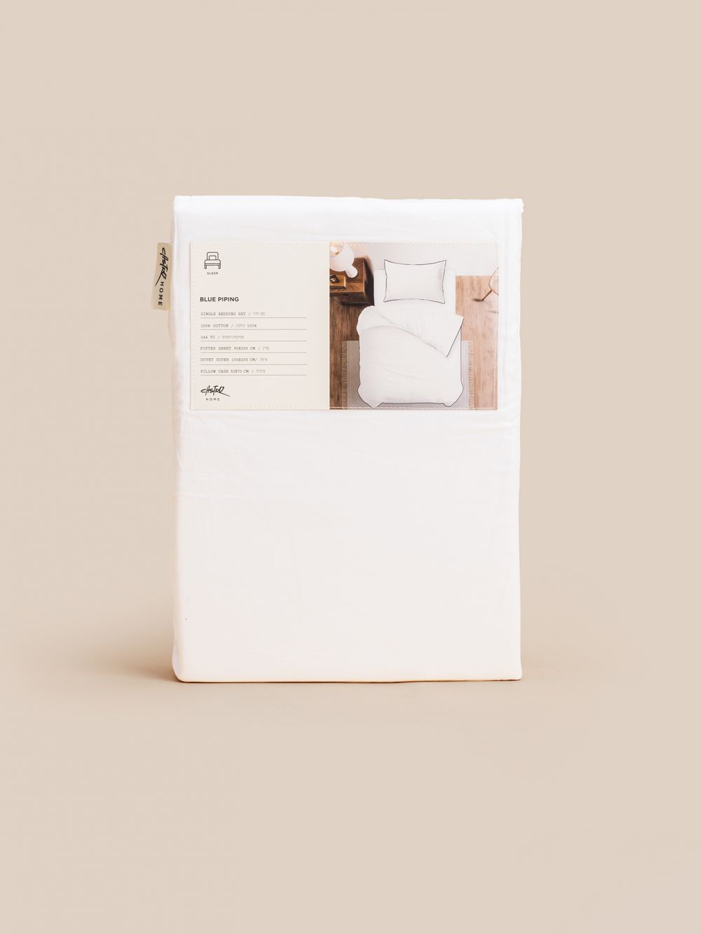 סט מצעים פספול כחול 90x200 ס״מ 144TC