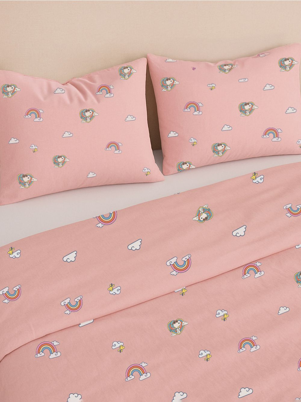 סט מצעים סנופי קשת בענן