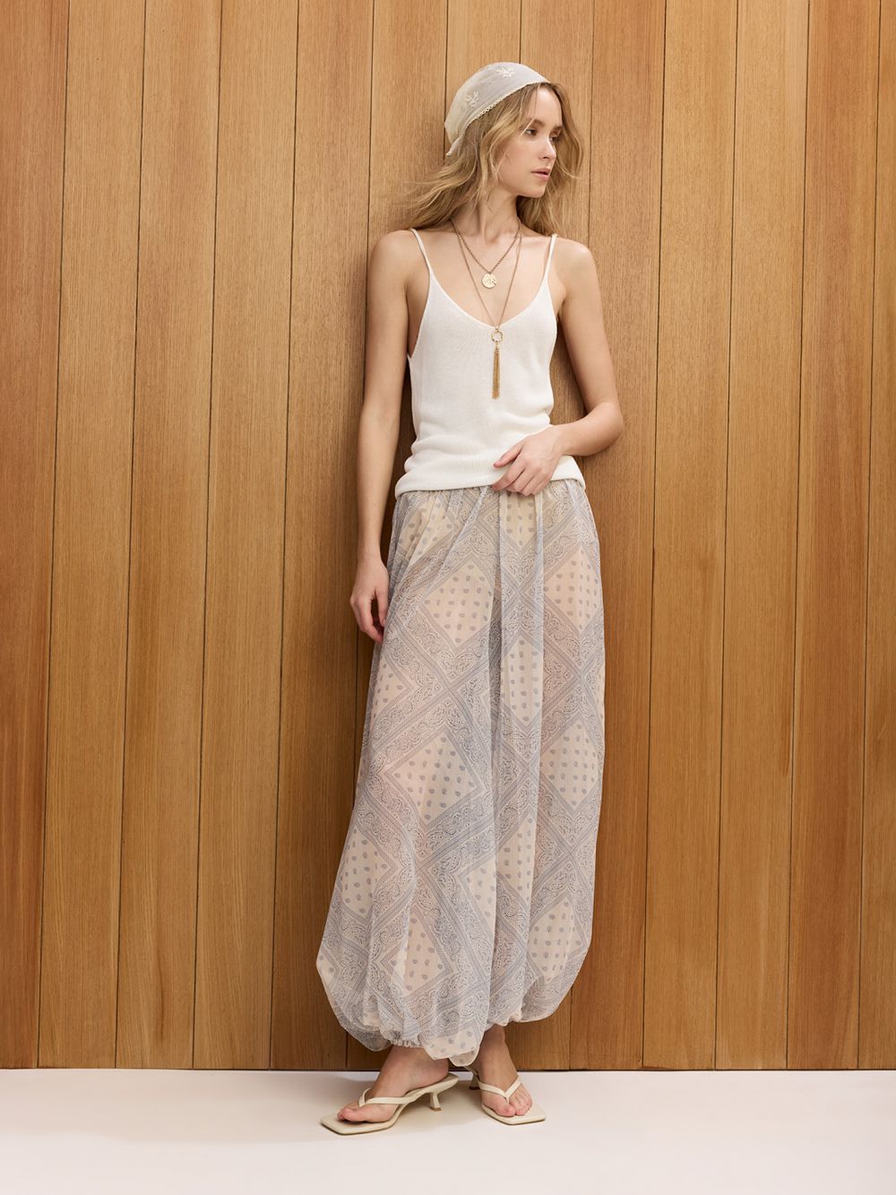 מכנסי בלון מבד שיפון