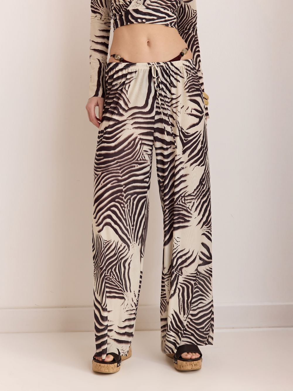 מכנסיים רחבים עם הדפס