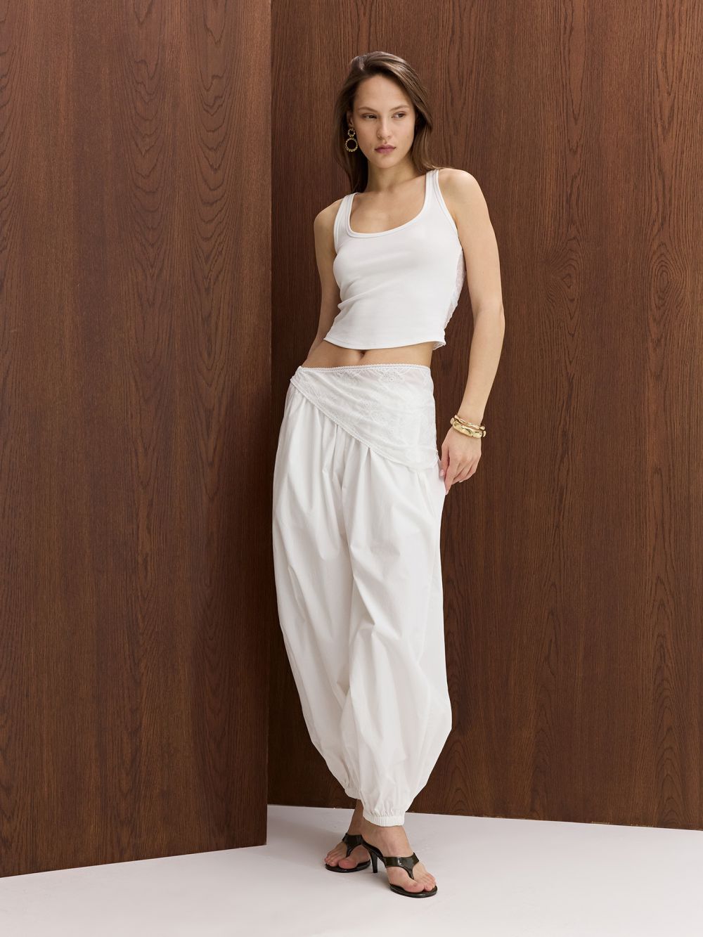 מכנסי בלון עם גומי בקרסול