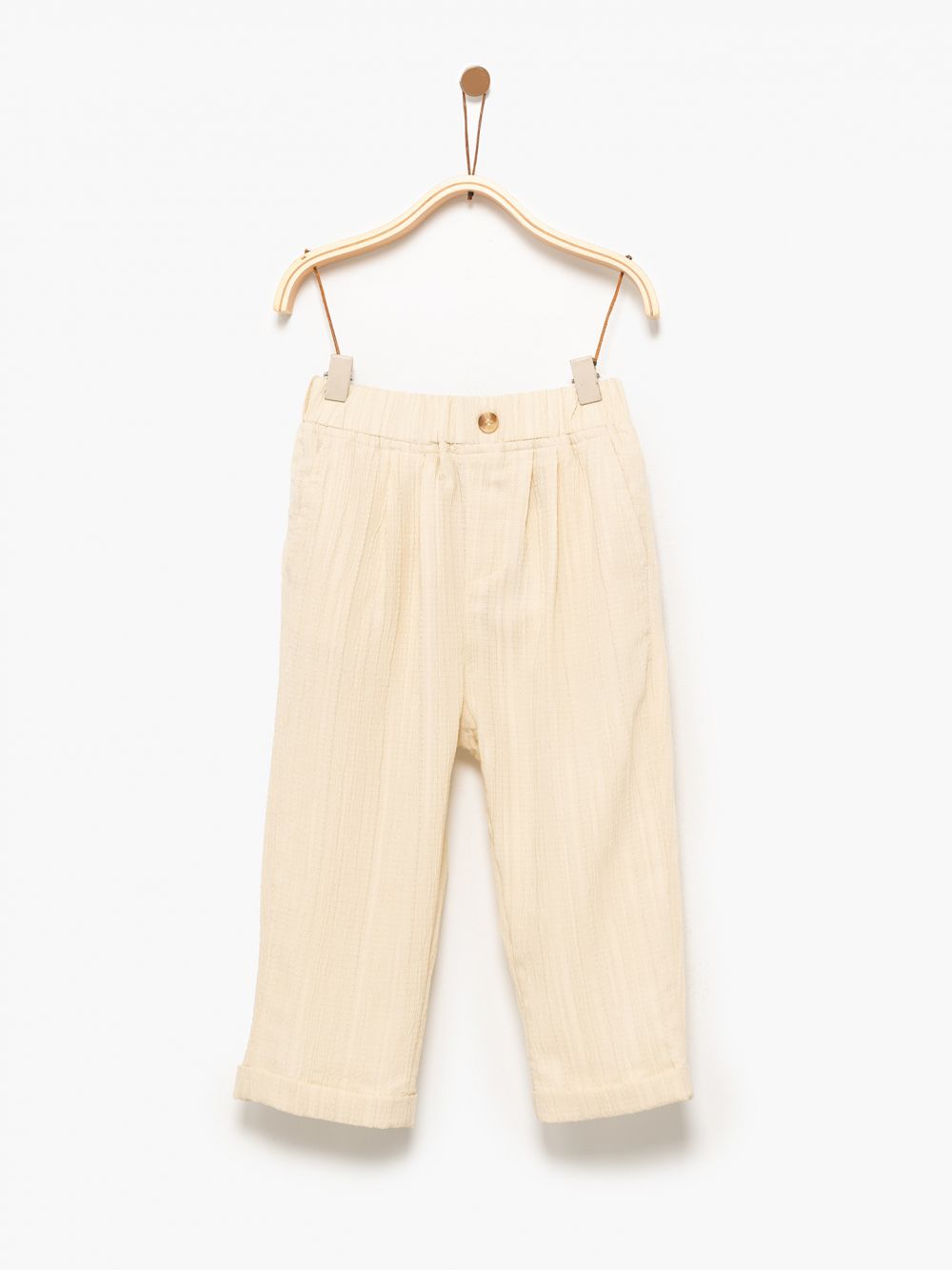 מכנסי אריג עם קפלים