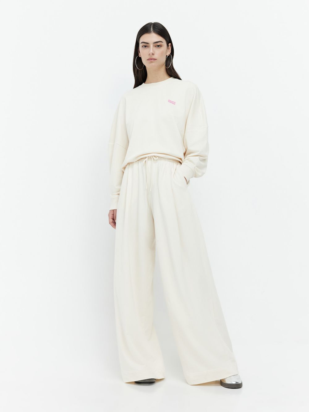 מכנסי פוטר WIDE LEG עם קפלים