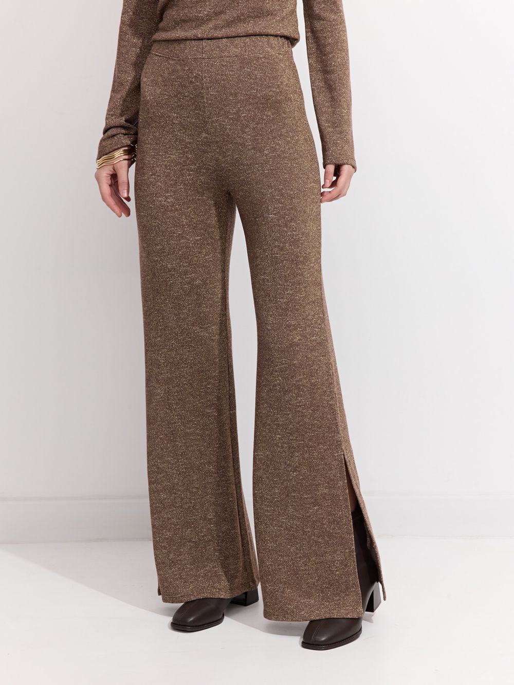 מכנסים מבד לורקס עם WIDE-LEG