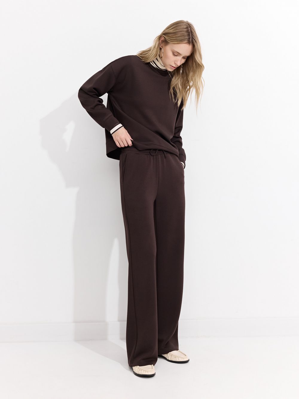 מכנסי אינטרלוק WIDE-LEG