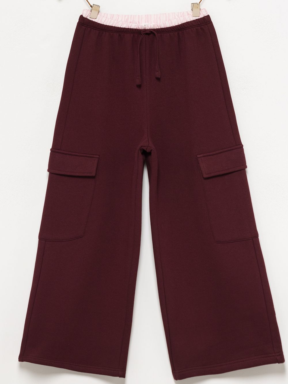 מכנסי פוטר עם חגורת פופלין