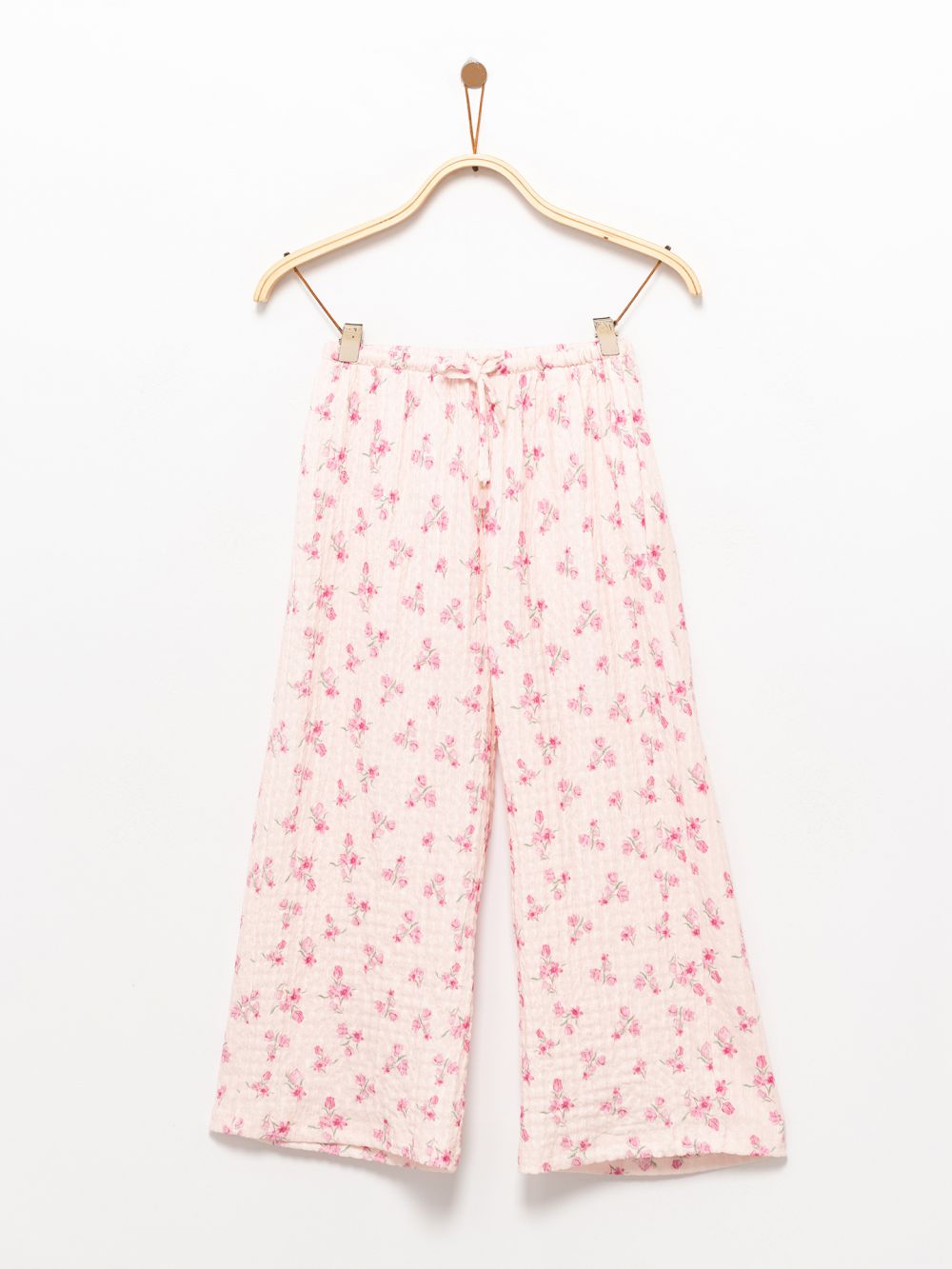 מכנסי טקסטורה פרחוניים