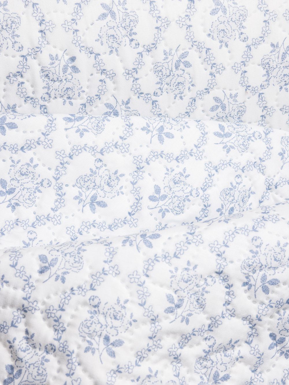 שמיכת קיץ פרחים כחולים קווליט עם מילוי 200X220CM