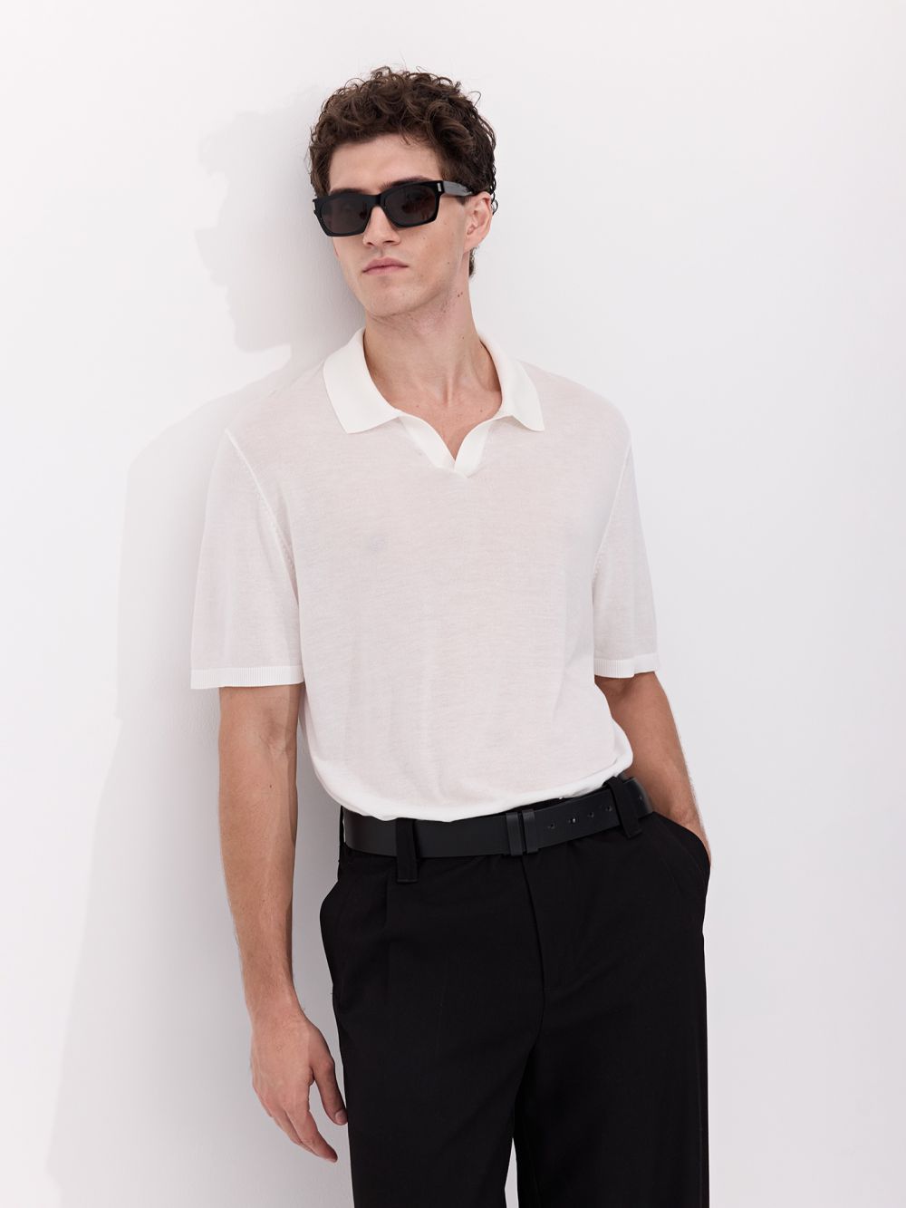 פולו סריג עם מפתח v