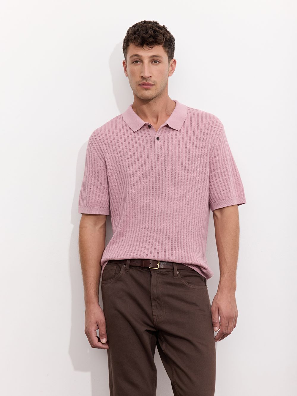 חולצת פולו סרוגה