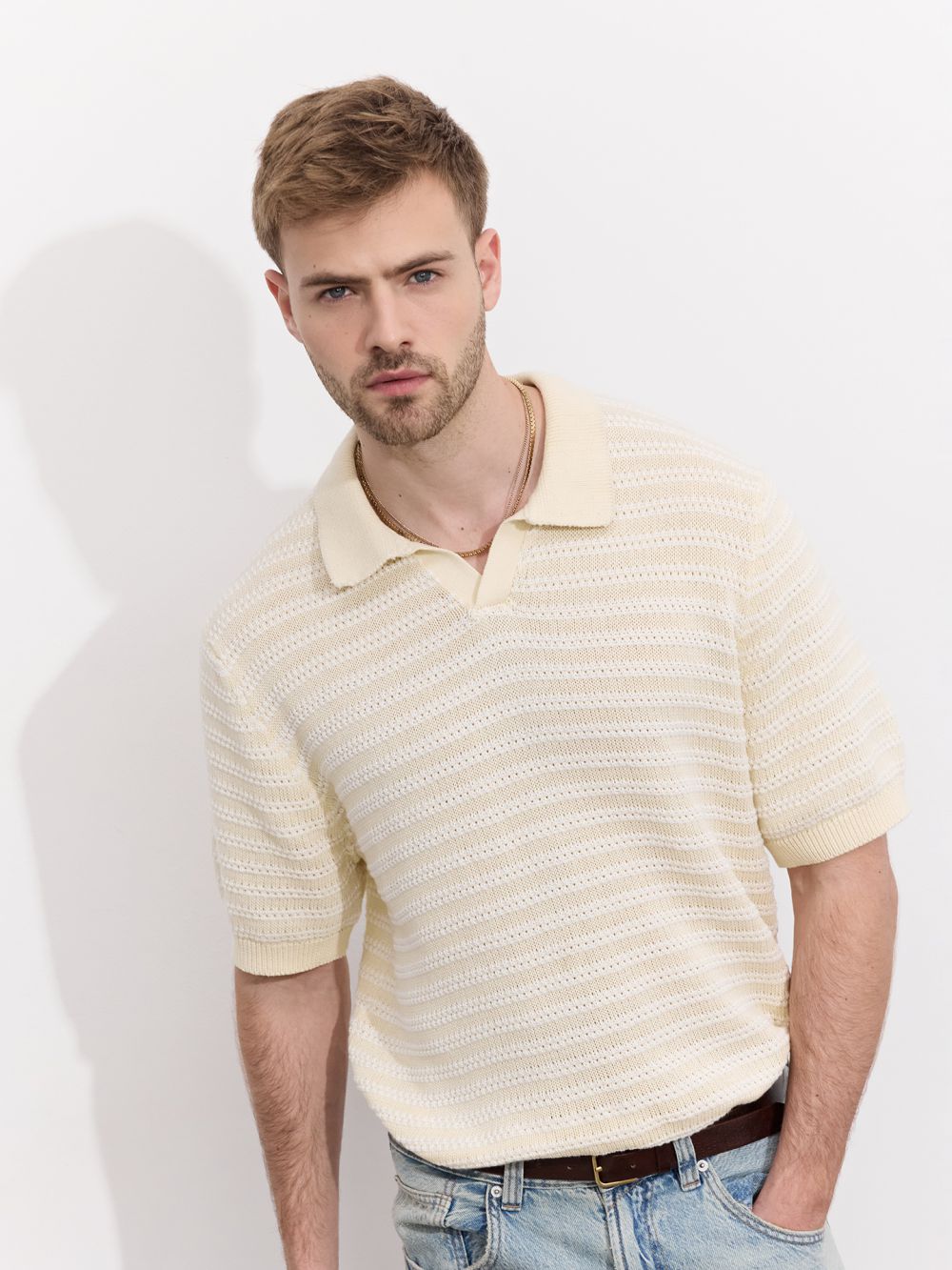 פולו פסים סרוג