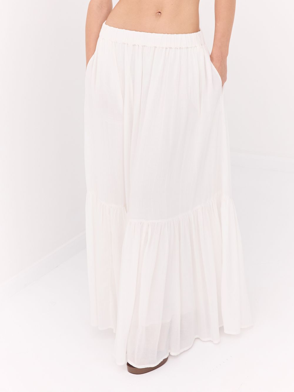 חצאית מקסי במראה מקומט