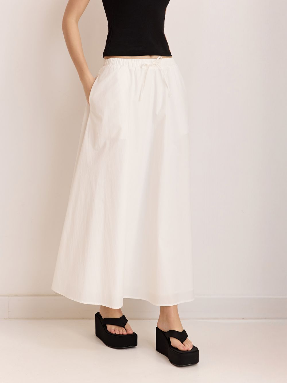 חצאית פופלין מקסי