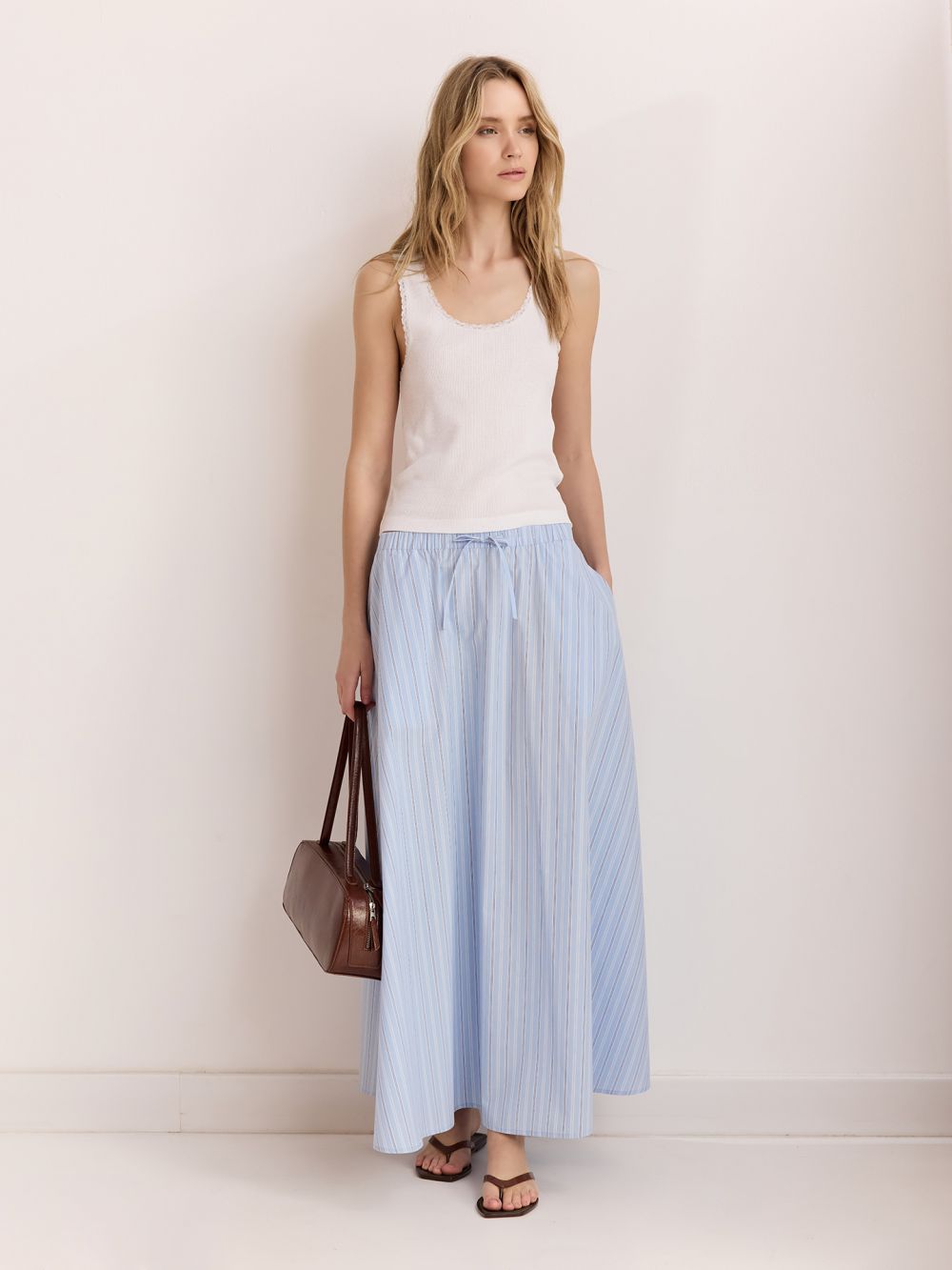 חצאית פופלין מקסי