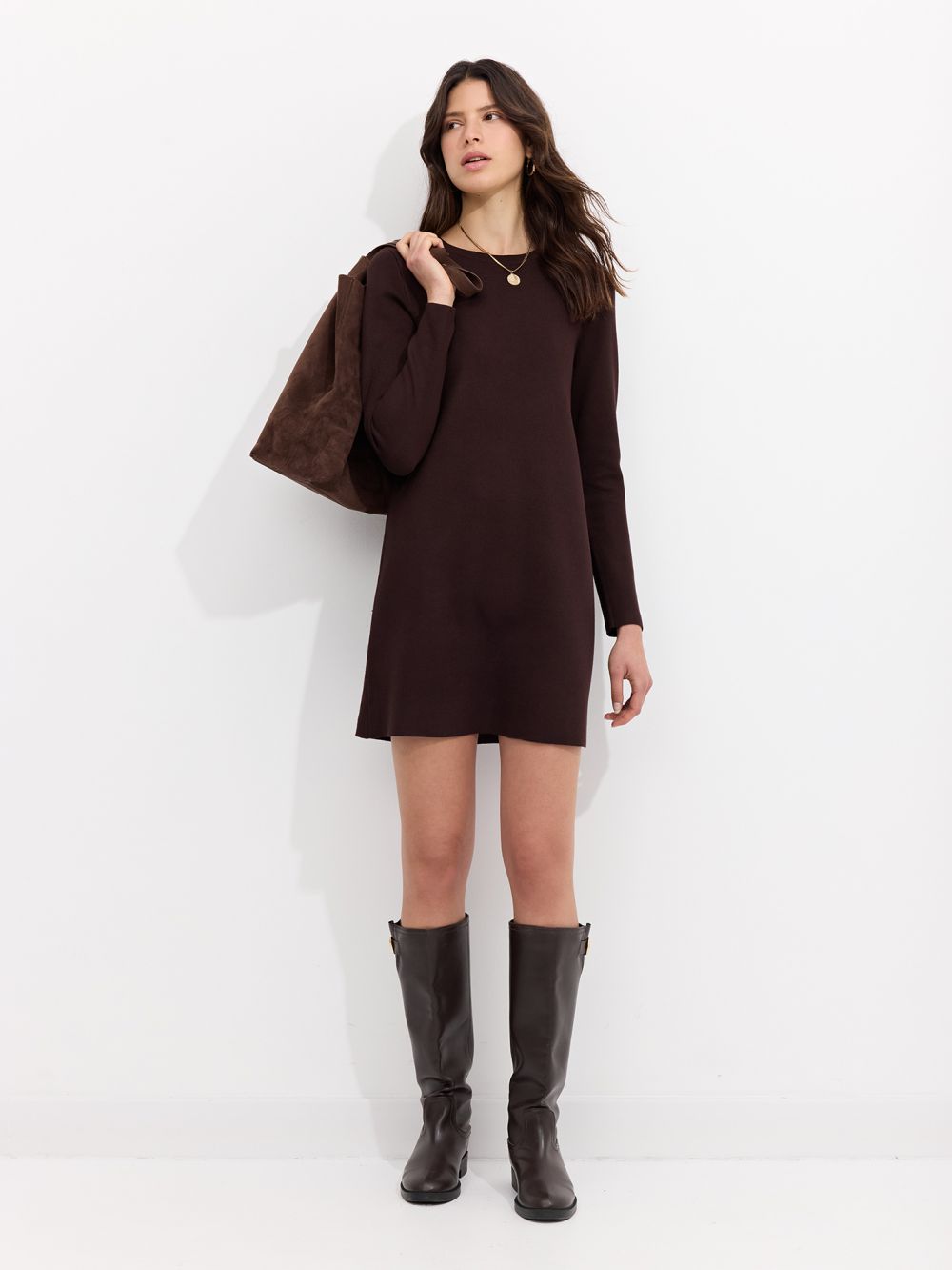 שמלת סריג באורך מיני