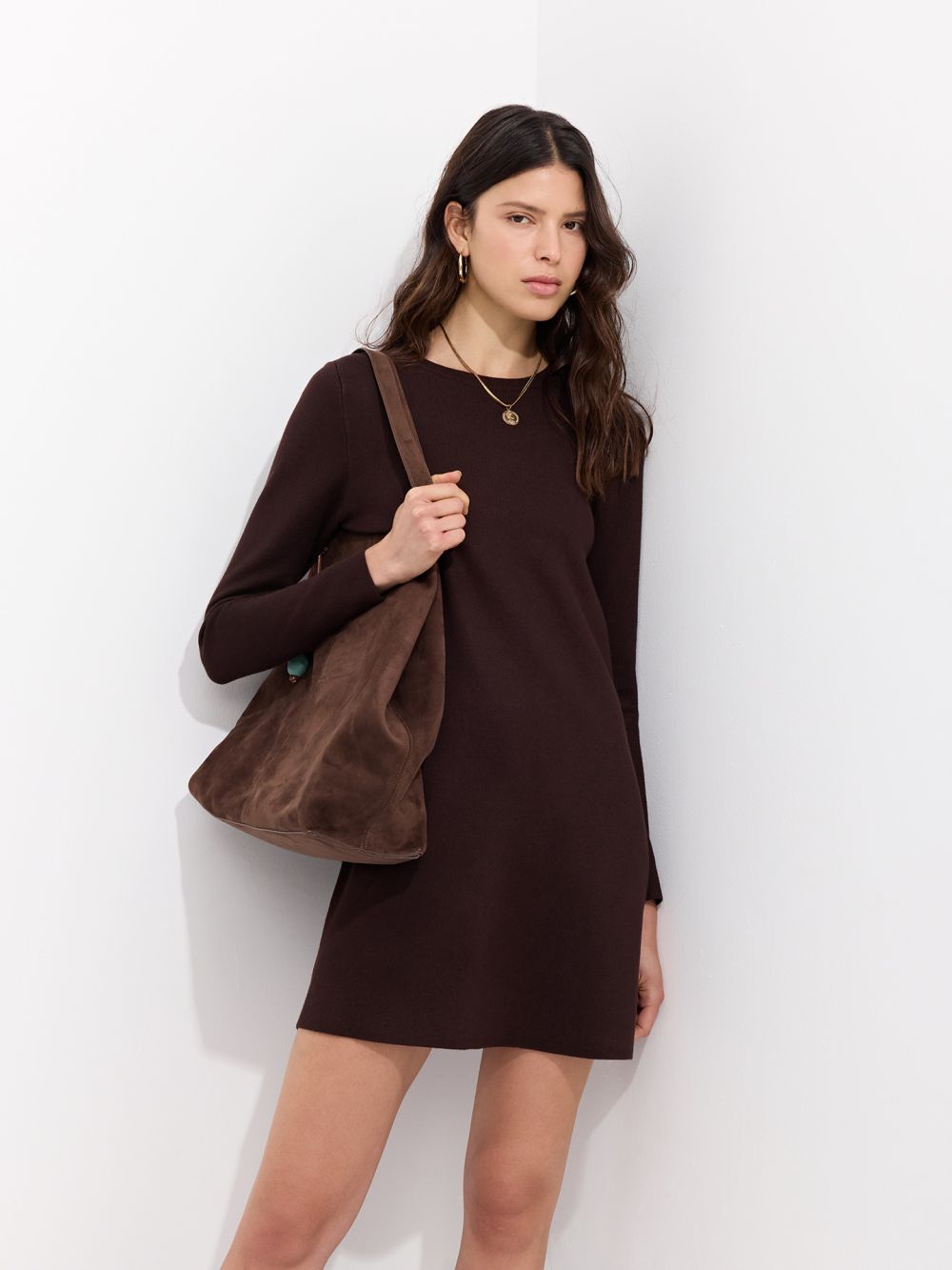 שמלת סריג באורך מיני