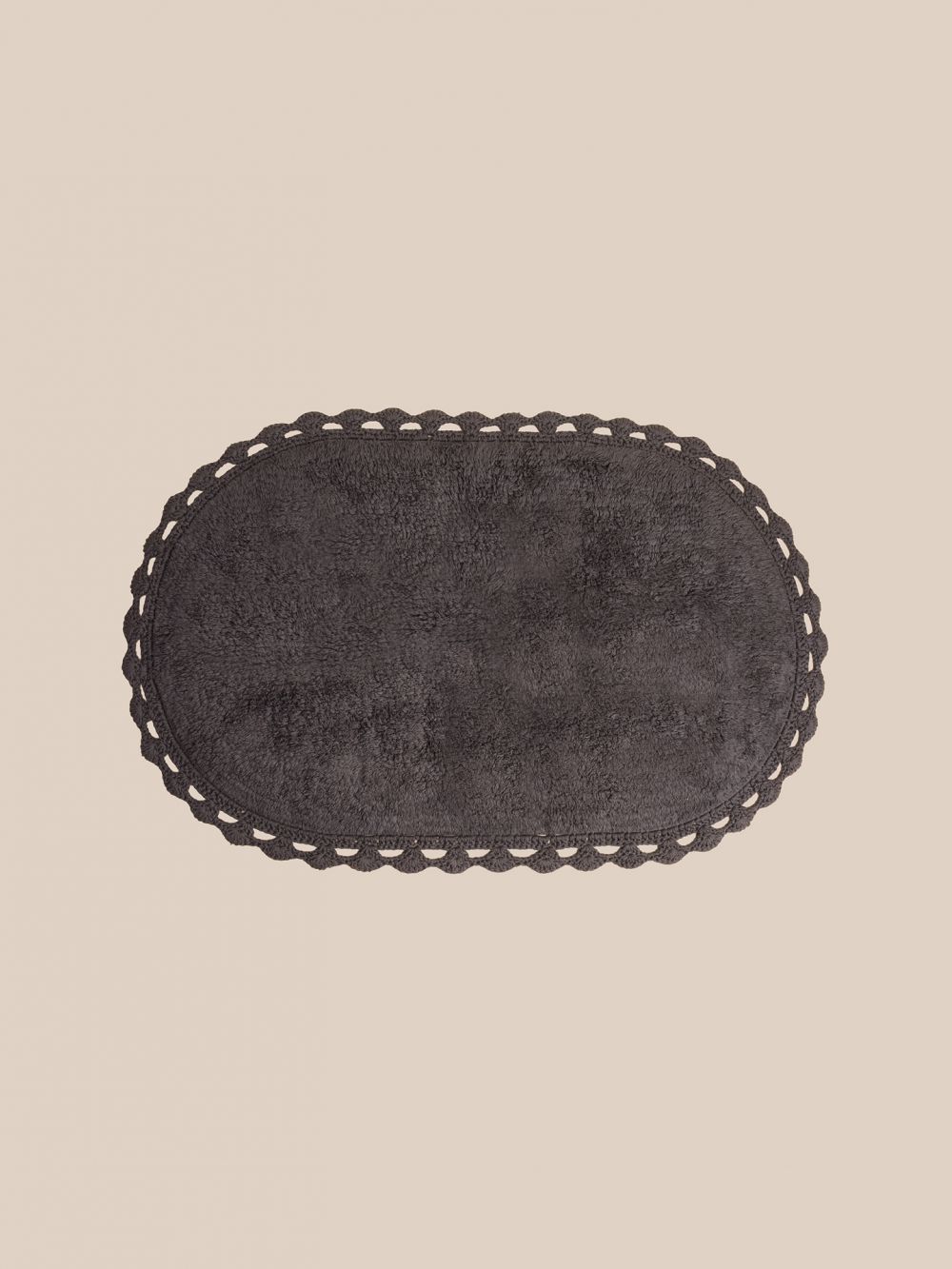 שטיח אמבט אובלי עם מסגרת קרושה