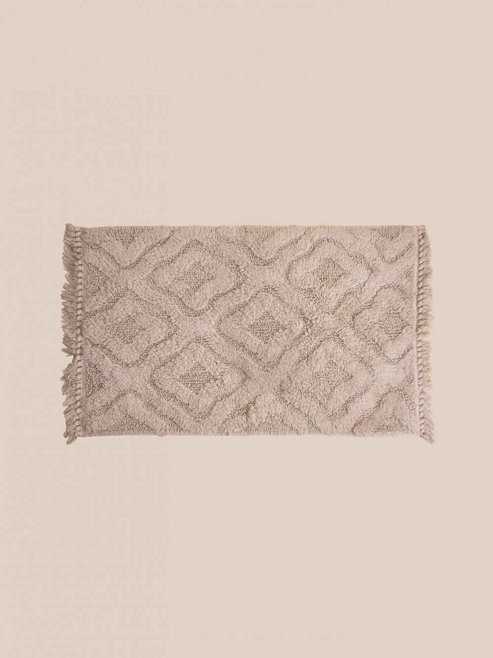 שטיח אמבט כותנה עם דוגמת מעויינים