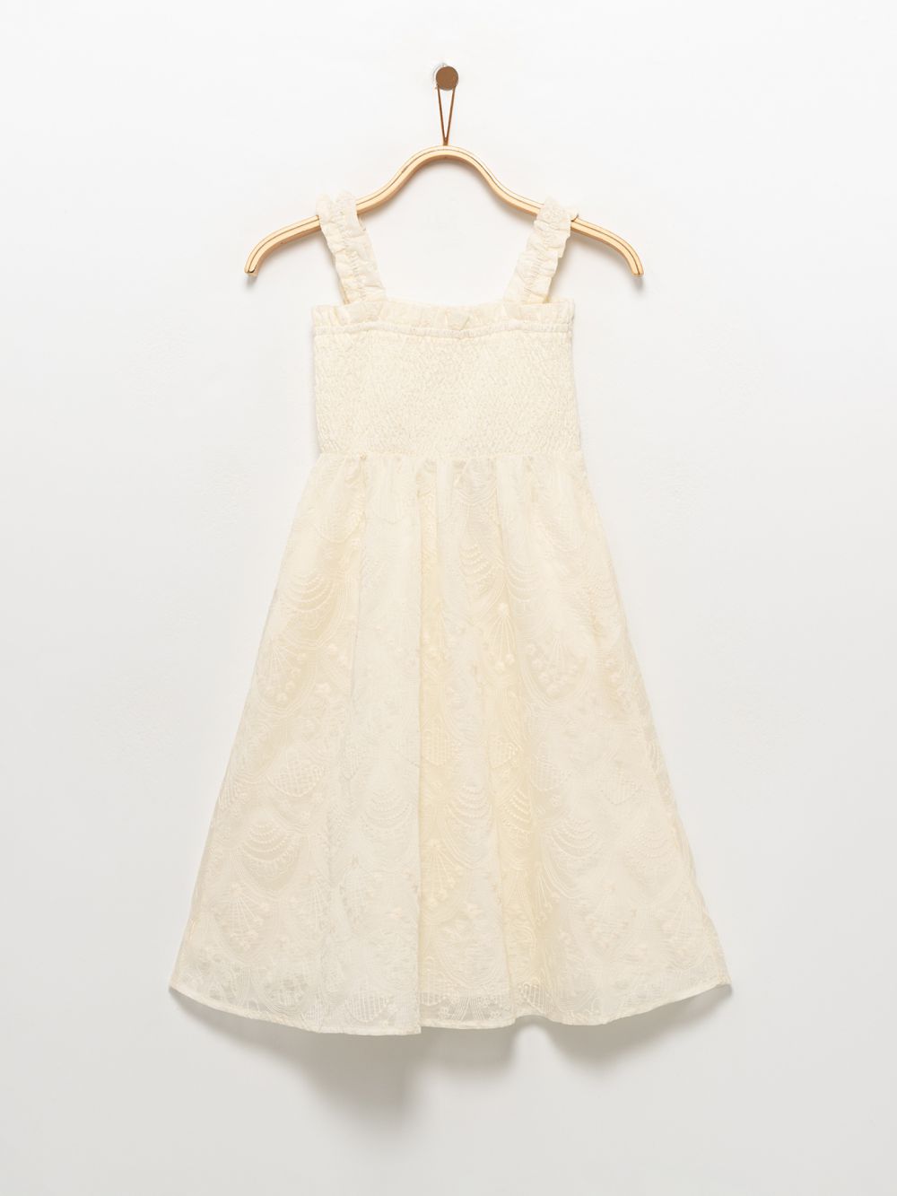 שמלת תחרה עם גומי בחלק העליון