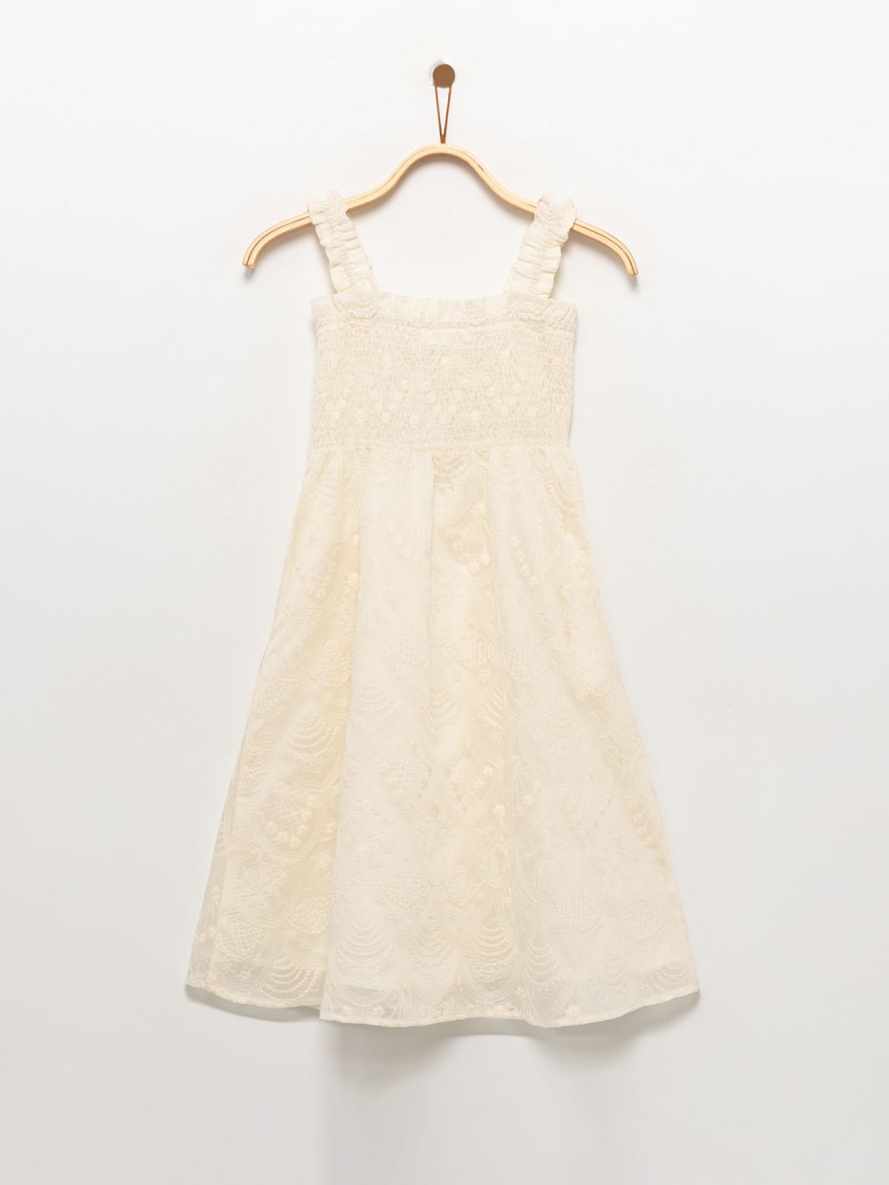 שמלת תחרה עם גומי בחלק העליון