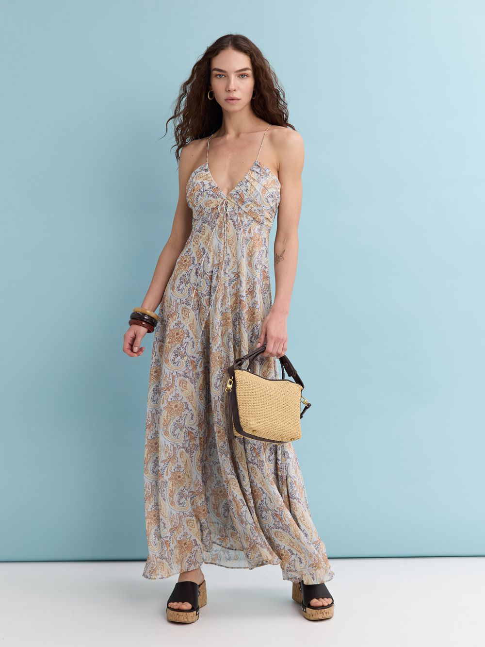 שמלת שיפון מודפסת