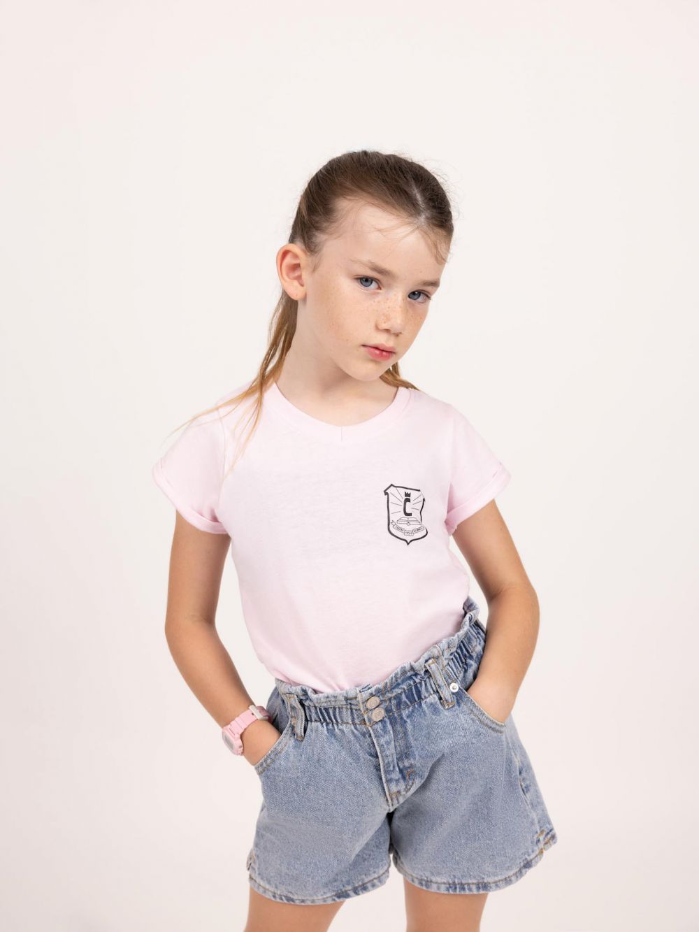 חולצה V שרוול קצר