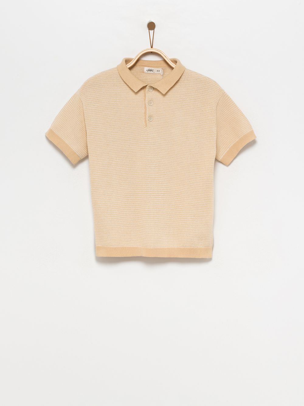 חולצת פולו פסים סרוגה