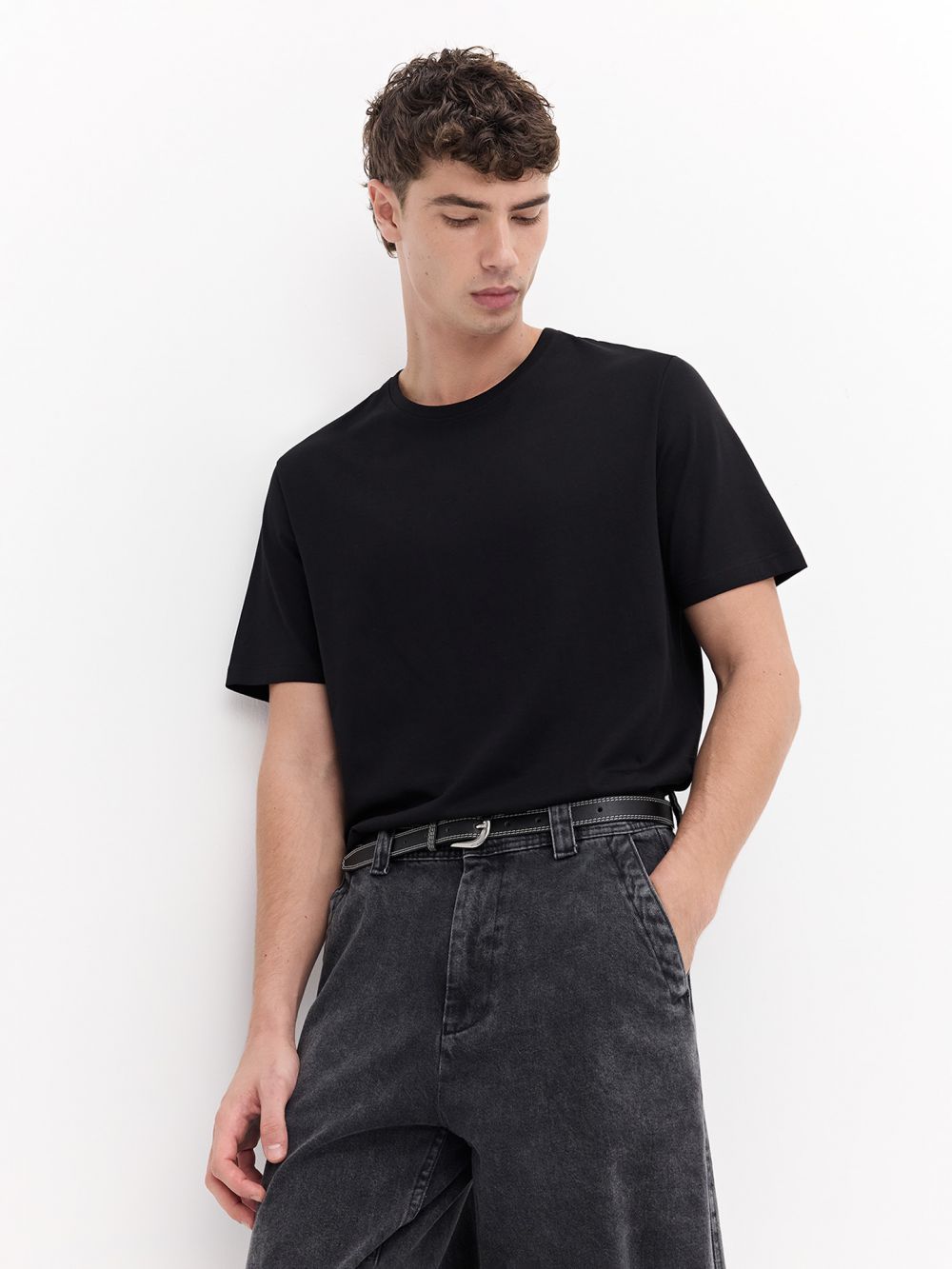 טי-שירט פימה חלקה Regular Fit