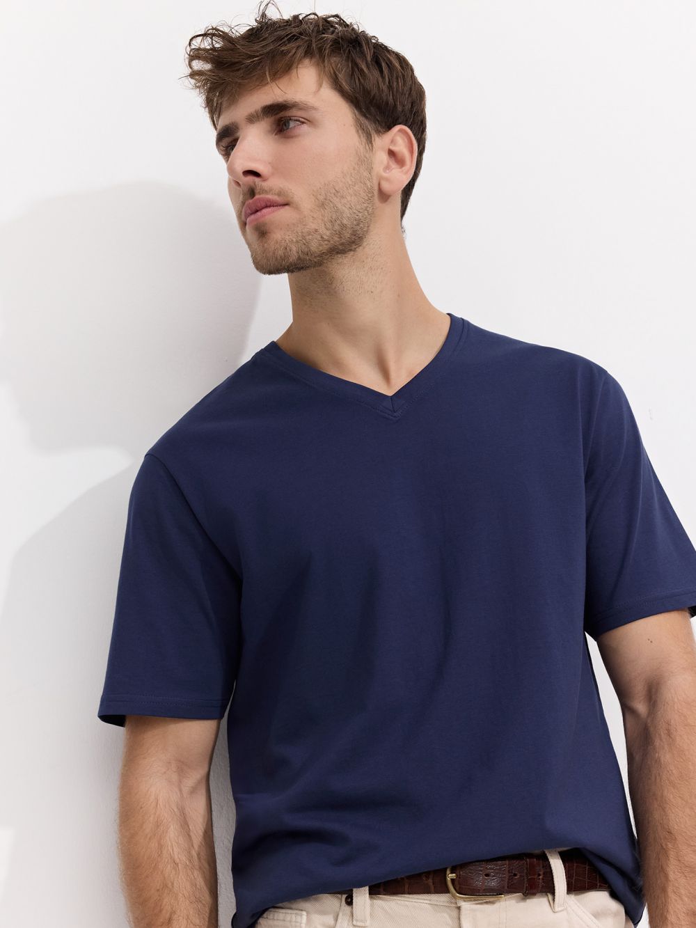טי שירט בייסיק בצווארון v