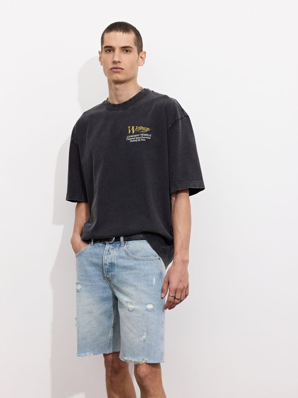 חולצה שטופה עם הדפס