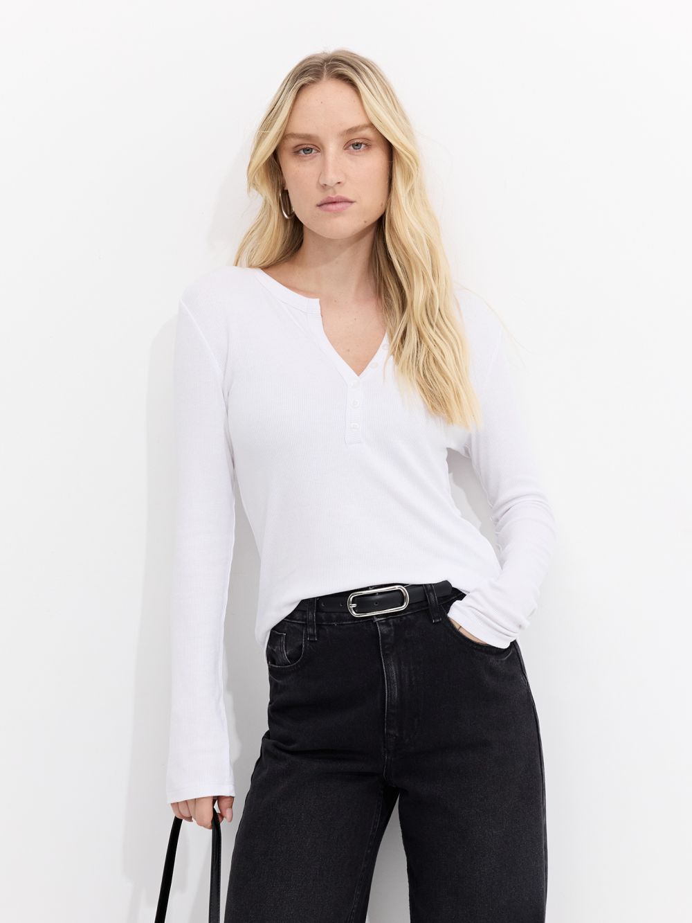 טי-שירט כפתורים ארוכה